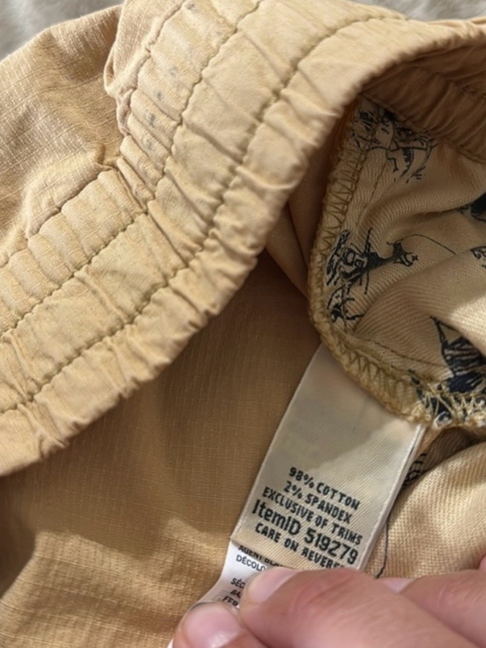L.L. Bean Woman’s Pull on Ripstop Drawstring Khaki Ankle Pants - Picture 3 of 11